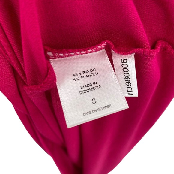 NY&C Maxi Dress Size Small Pink Jersey Sleeveless Faux Wrap Ruched V-Neck NWT - Picture 7 of 8